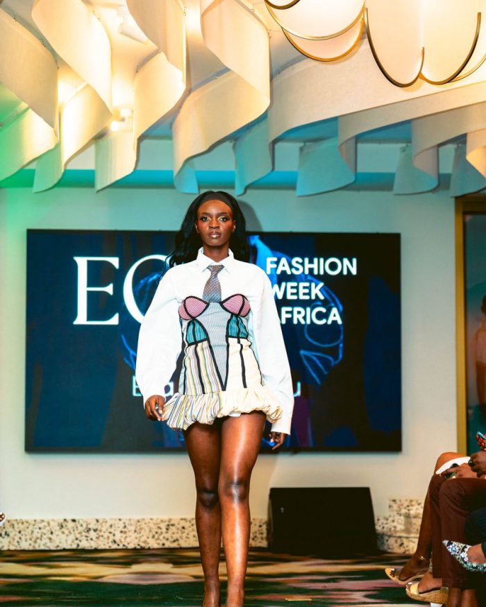 African Bauhaus, Look 3: Bauhaus Corset Shirt Dress