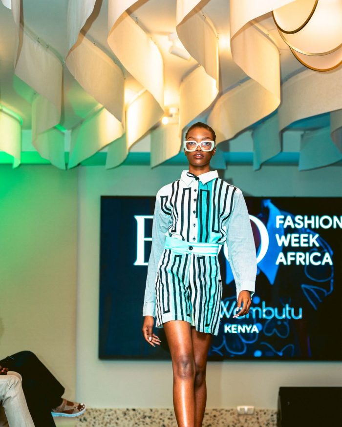 African Bauhaus, Look 4: Bauhaus Stripe Shirt & Shorts