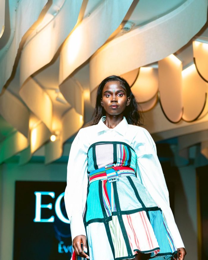 African Bauhaus, Look 8: Bauhaus Grid Shirt Dress
