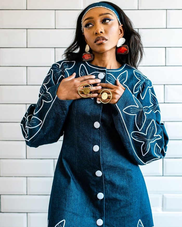 Denim Cinema, Look 6: Embroidered Barrel Sleeve Denim Dress