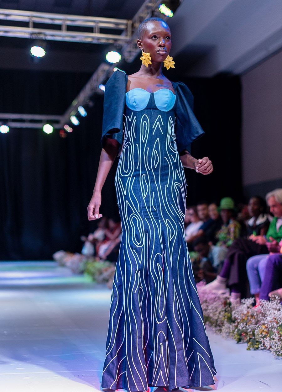 Florence, Look 5: Cord Embroidered Denim Dress